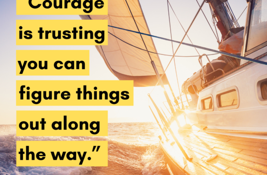 sail boat in the water with sun and quote from Sam Horn