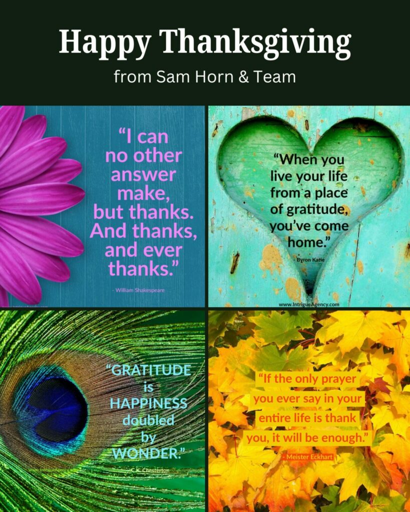 Gratitude Quote Images Collage from Sam Horn