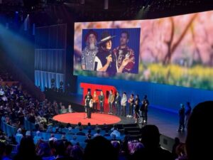 Sam Horn on the TED Stage in Vancouver 2025