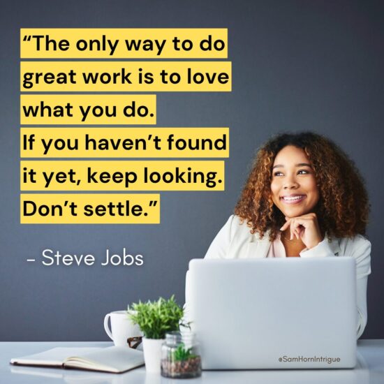 Sam Horn's AHA image with steve jobs quote