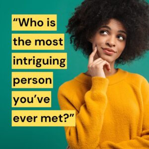 Woman thinking about intrigue on green background