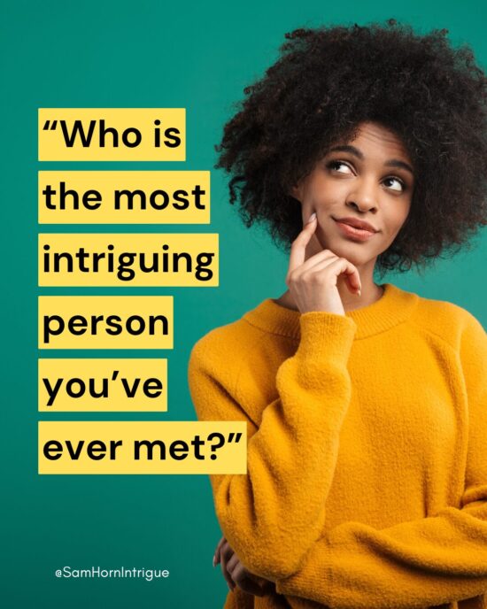 Woman thinking about intrigue on green background