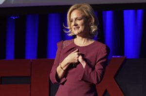 Ruth Rathblott on the TEDx stage