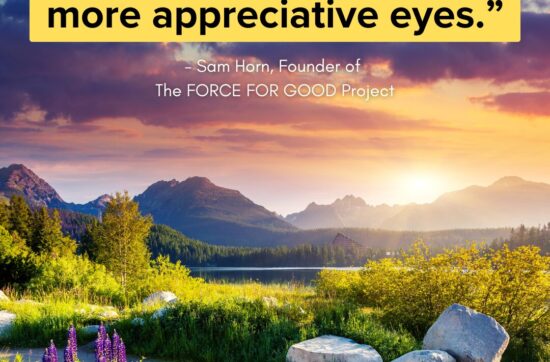 Beautiful landscape with Sam Horn quote
