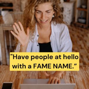 Woman at coffee shop logging into virtual meeting