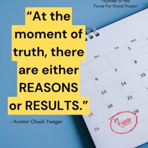 Reasons or results quote image from Sam Horn